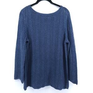 Tommy Bahama 100% Linen Beachy Fishermans Open Knit Rolled Hemline Blouse| S